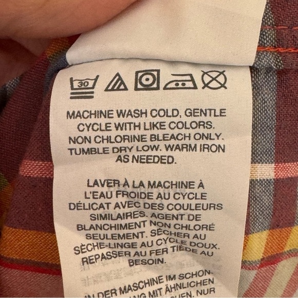 CREWCUTS 100% Cotton Red Plaid Short Sleeve Button Up Shirt Size 14 - Picture 10 of 11